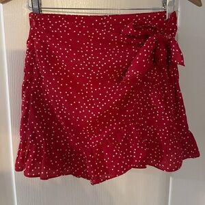 Chic Red Polka Dot Mini Skort